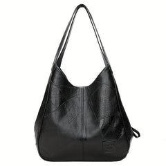 Stylish Faux Leather Shoulder Bag with Large Capacity