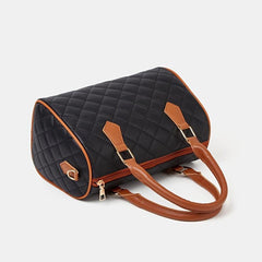 Argyle Quilted Crossbody Bag Women's Faux Leather Boston Bag