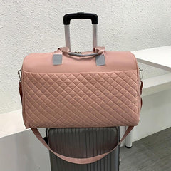 Quilted Sports Duffle Bag Large Capacity Gym Handbag for Travel