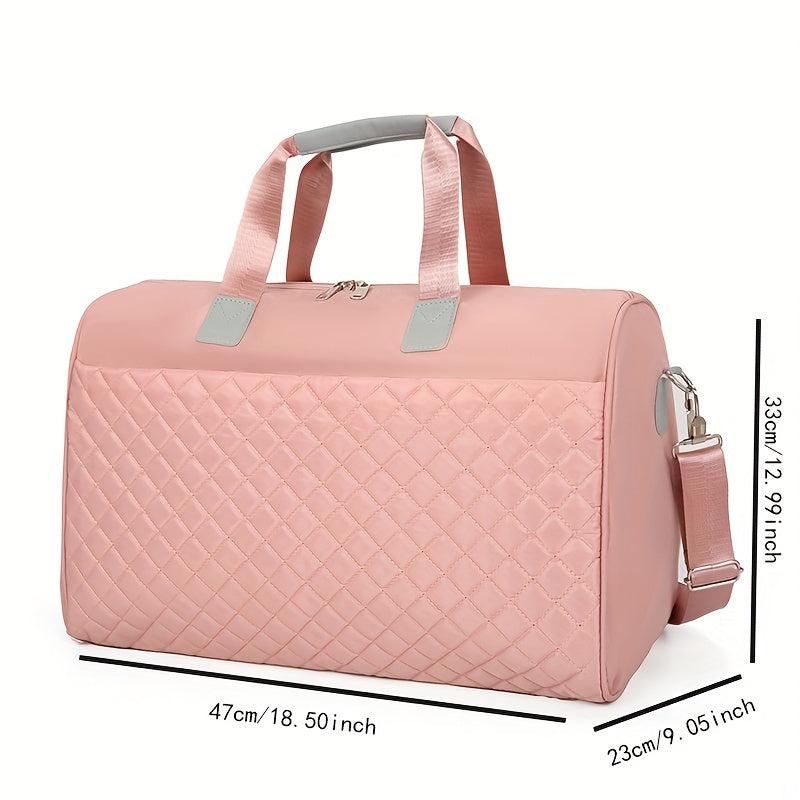 Quilted Sports Duffle Bag Large Capacity Gym Handbag for Travel