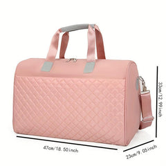 Quilted Sports Duffle Bag Large Capacity Gym Handbag for Travel