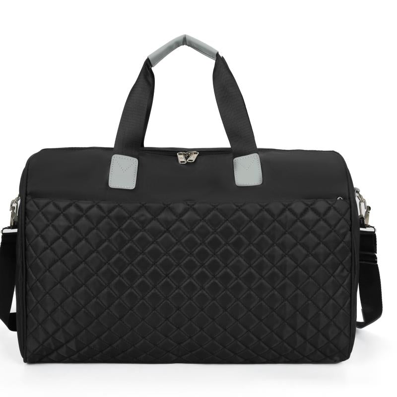 Quilted Sports Duffle Bag Large Capacity Gym Handbag for Travel
