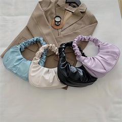Cloud Pleated Soft Underarm Bag Casual Stylish Baguette Bag