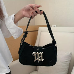 Y2K Baguette Bag Solid Underarm Shoulder Bag