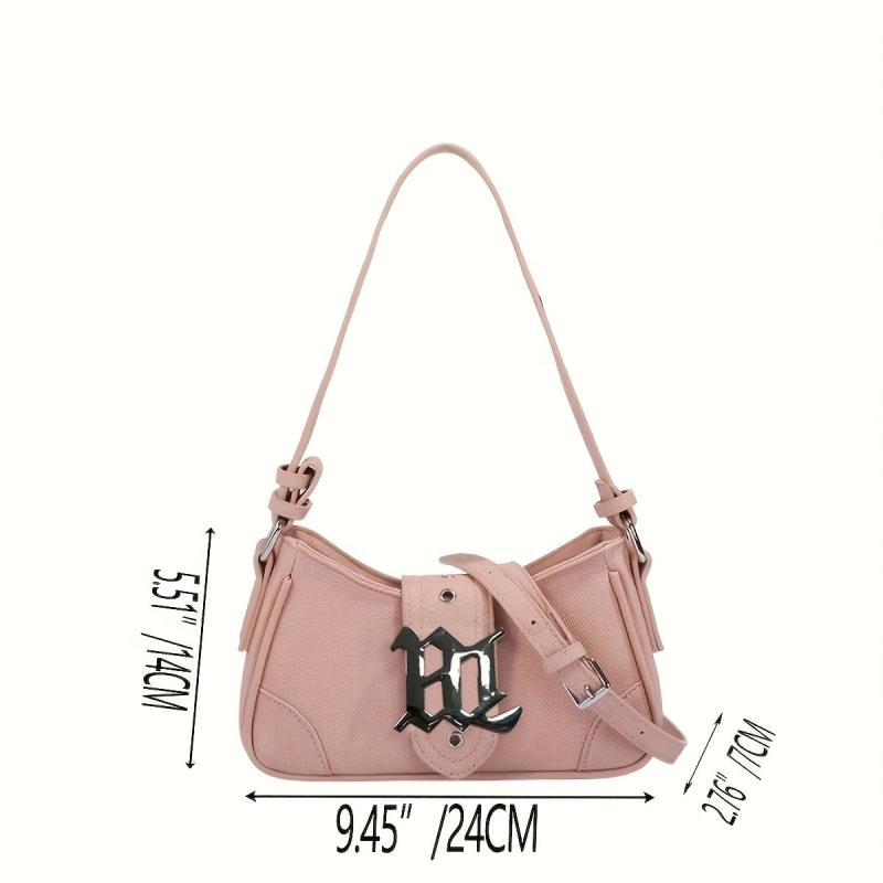 Y2K Baguette Bag Solid Underarm Shoulder Bag