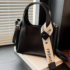 Minimalist Square Satchel Bag All Match Handbag With Scarf Decor