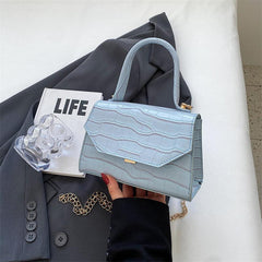 Crocodile Embossed Satchel Bag Solid Handbag All Match Stylish Shoulder Bag