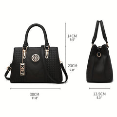 Stylish Metallic Decor Crossbody Bag