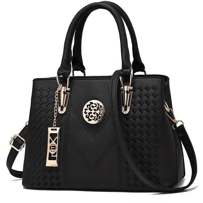 Stylish Metallic Decor Crossbody Bag