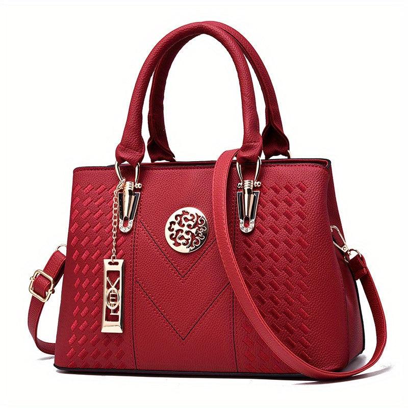 Stylish Metallic Decor Crossbody Bag