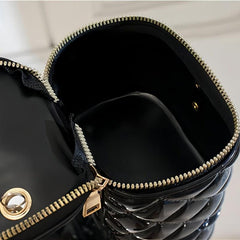 Quilted Crossbody Bucket Bag with Chain Strap