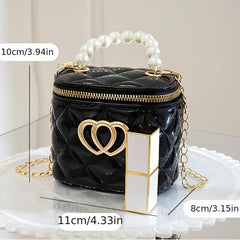 Quilted Crossbody Bucket Bag with Chain Strap
