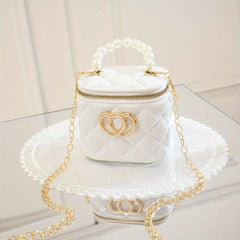 Quilted Crossbody Bucket Bag with Chain Strap