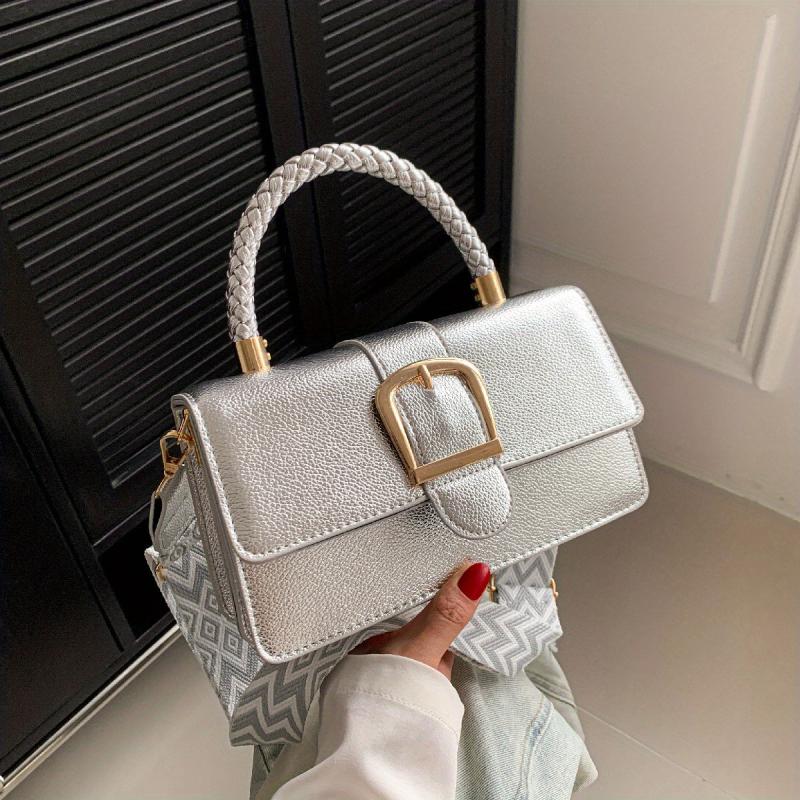 Vintage Square Crossbody Bag Retro Flap Shoulder Bag Women's Handbag