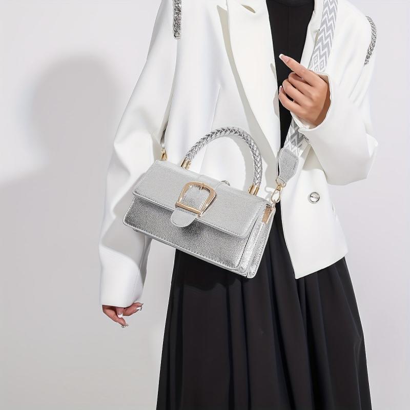 Vintage Square Crossbody Bag Retro Flap Shoulder Bag Women's Handbag