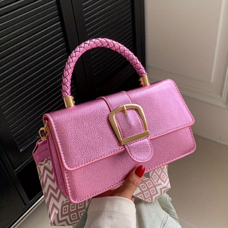 Vintage Square Crossbody Bag Retro Flap Shoulder Bag Women's Handbag
