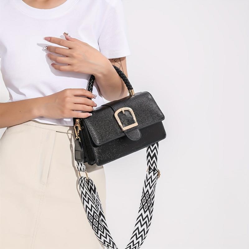 Vintage Square Crossbody Bag Retro Flap Shoulder Bag Women's Handbag
