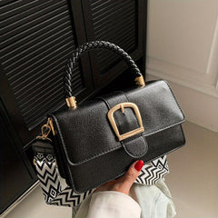 Vintage Square Crossbody Bag Retro Flap Shoulder Bag Women's Handbag