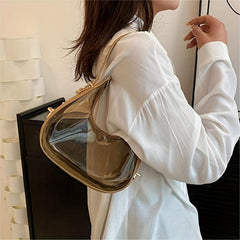 Clear Shoulder Purse & Handbag Transparent Crescent Bag Jelly Underarm Bag