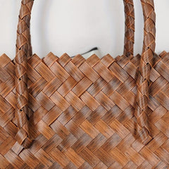 Stylish Retro Handbag with Large Capacity Woven Basket Bag