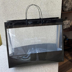 Clear PVC Letter Print Tote Bag Large Capacity Handbag