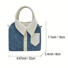 Handbag Button Decor Crossbody Bag Top Handle Purse
