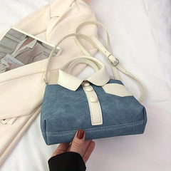 Handbag Button Decor Crossbody Bag Top Handle Purse