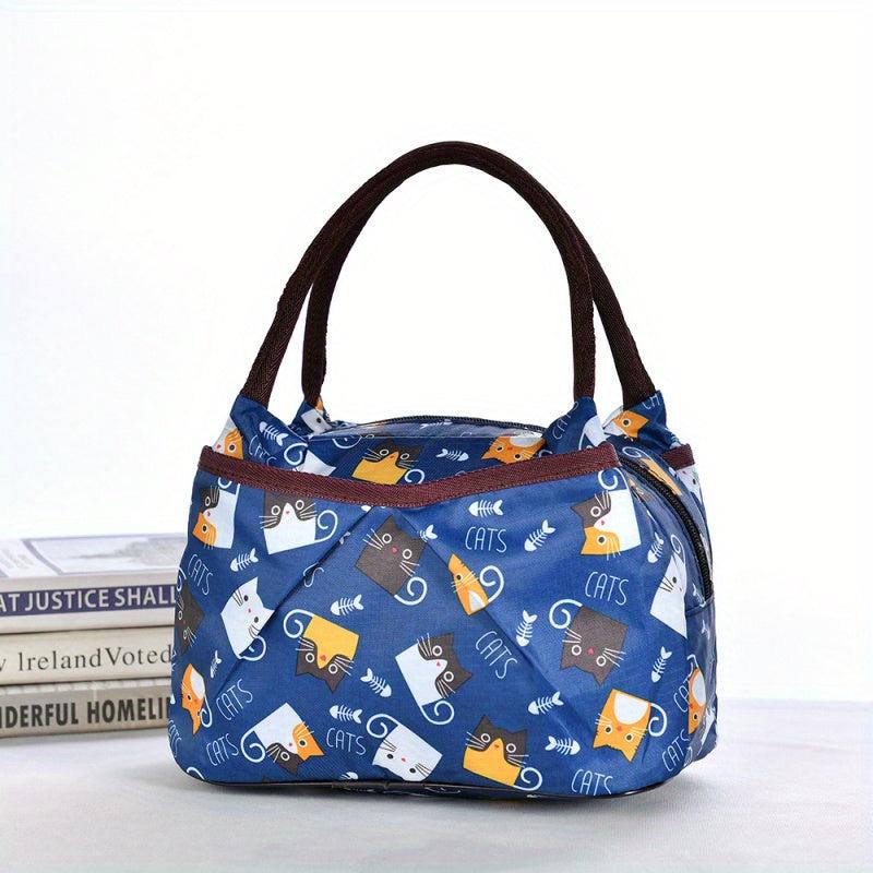 Insulated Lunch Bag Portable Zipper Handbag Reusable Storage Food Containers