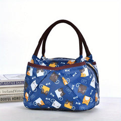 Insulated Lunch Bag Portable Zipper Handbag Reusable Storage Food Containers