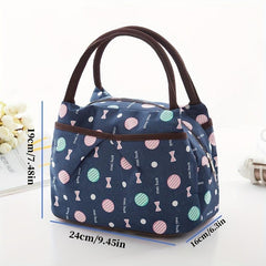 Insulated Lunch Bag Portable Zipper Handbag Reusable Storage Food Containers