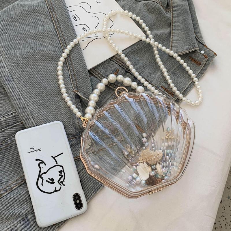 Shell Shoulder Bag Transparent Satchel Bag All Match Mini Bag