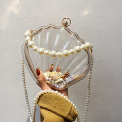 Shell Shoulder Bag Transparent Satchel Bag All Match Mini Bag