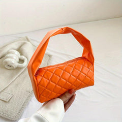 Quilted PU Leather Underarm Bag Shoulder Handbag 7.5 x3.5 x3.1