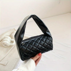 Quilted PU Leather Underarm Bag Shoulder Handbag 7.5 x3.5 x3.1