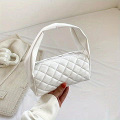 Quilted PU Leather Underarm Bag Shoulder Handbag 7.5 x3.5 x3.1