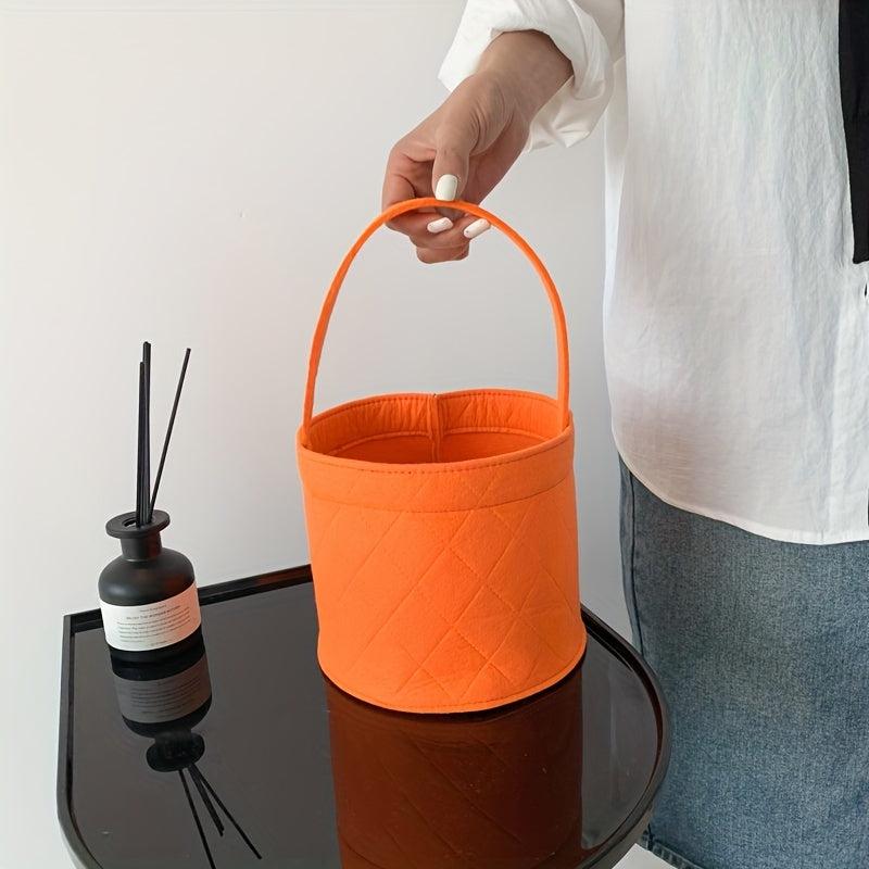 Mini Round Felt Basket Bag Small Handbag Women's Bucket Bag