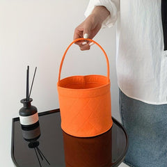 Mini Round Felt Basket Bag Small Handbag Women's Bucket Bag