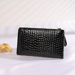 Crocodile Clutch Purses with Zipper and Wristlet