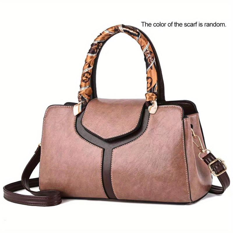 Stitching Detail Crossbody Satchel Purse