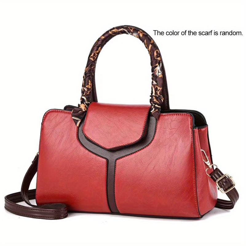 Stitching Detail Crossbody Satchel Purse