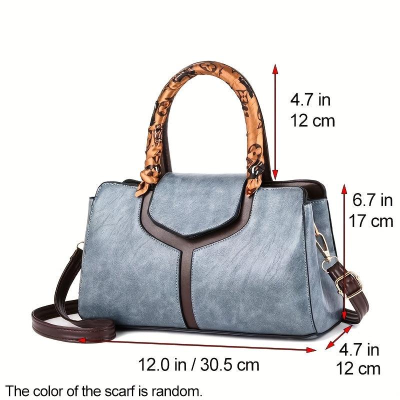 Stitching Detail Crossbody Satchel Purse