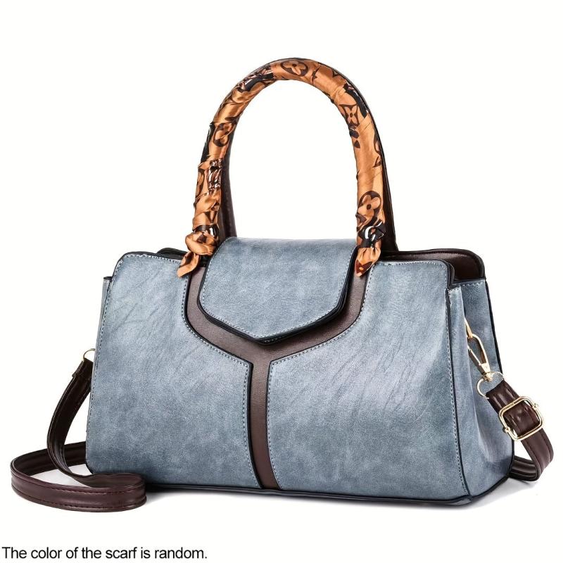 Stitching Detail Crossbody Satchel Purse
