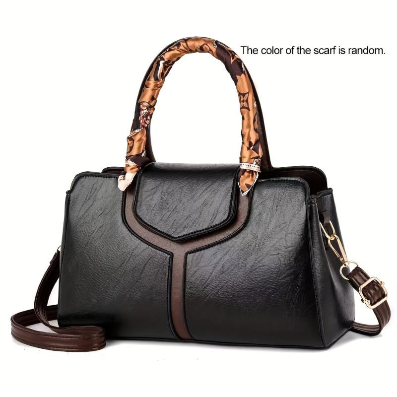 Stitching Detail Crossbody Satchel Purse