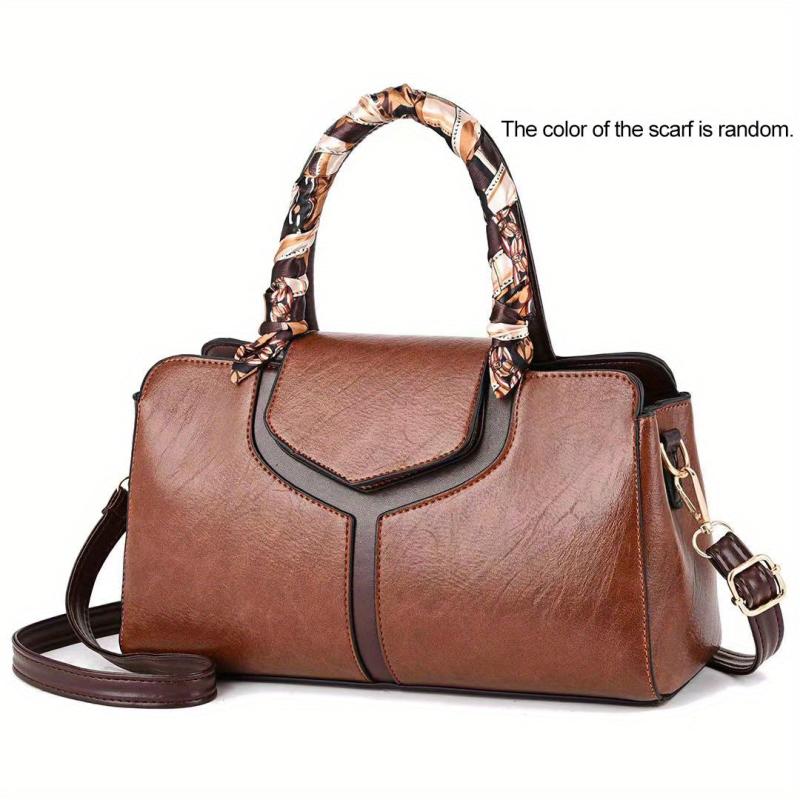 Stitching Detail Crossbody Satchel Purse