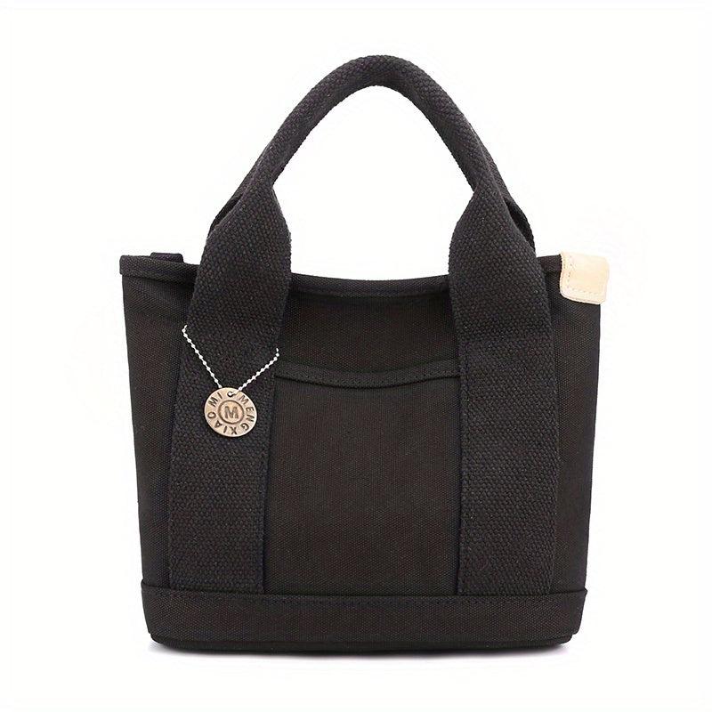 Vintage Canvas Tote Bag Top Handle Bucket Bag Women's Casual Handbag & Purse