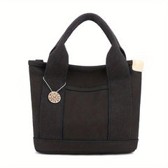 Vintage Canvas Tote Bag Top Handle Bucket Bag Women's Casual Handbag & Purse