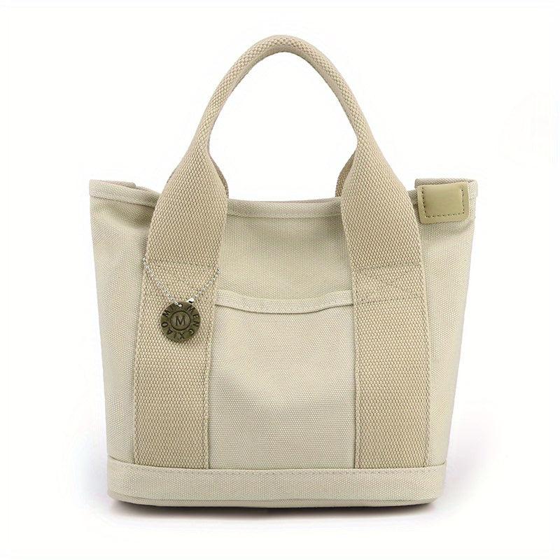Vintage Canvas Tote Bag Top Handle Bucket Bag Women's Casual Handbag & Purse