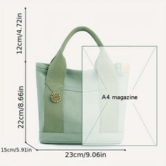 Vintage Canvas Tote Bag Top Handle Bucket Bag Women's Casual Handbag & Purse