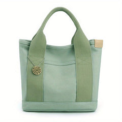 Vintage Canvas Tote Bag Top Handle Bucket Bag Women's Casual Handbag & Purse