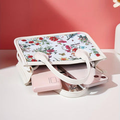 2pcs Flower Print Handbag Set Crossbody Bag Women's Tote Wristlet Clutch Purse